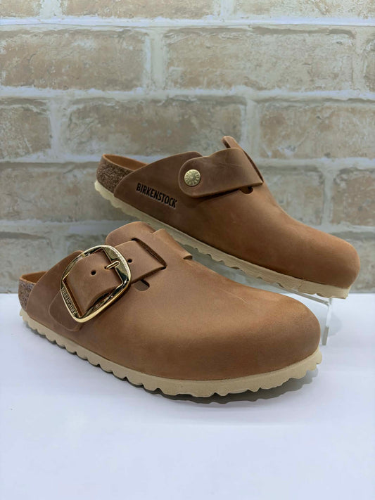 Boston Big Buckle Cognac Oiled Leather Narrow